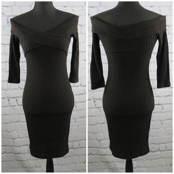 Women's Off the Shoulder Fitted Dress - Picture 1 of 3